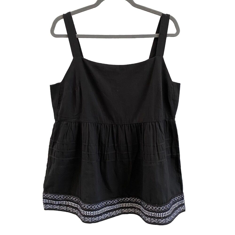 Anthropologie Amit AGGARWAL Olivia Embroidered Black Size Large Top NWT $130